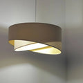 Suspension design beige et blanche aux reflets dorés