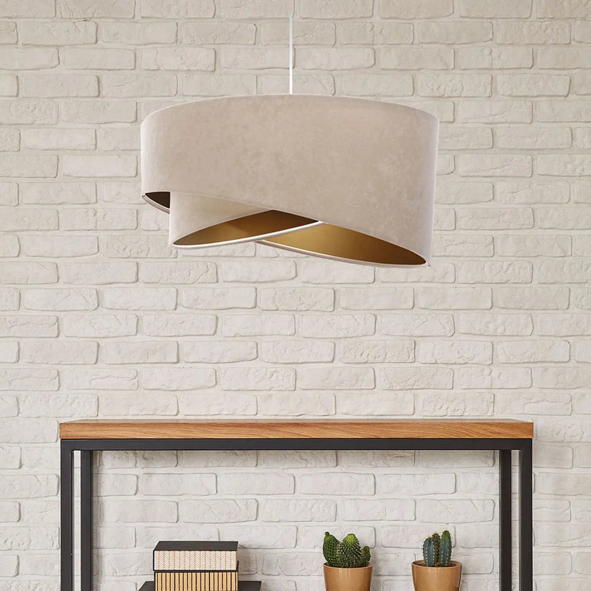 Suspension beige aux nuances dorées, tailles S et M