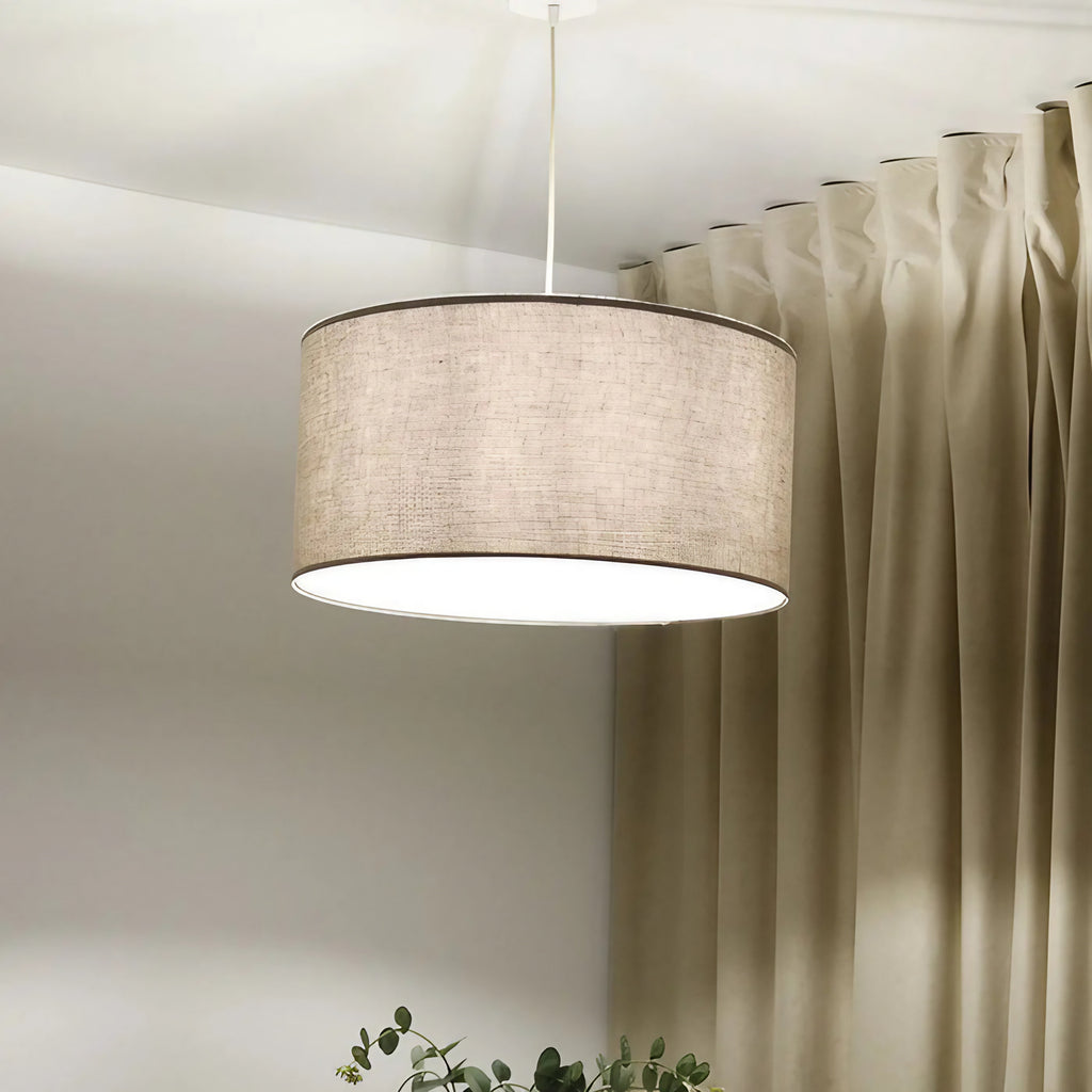 Suspension textile beige et écru, deux tailles S ou M