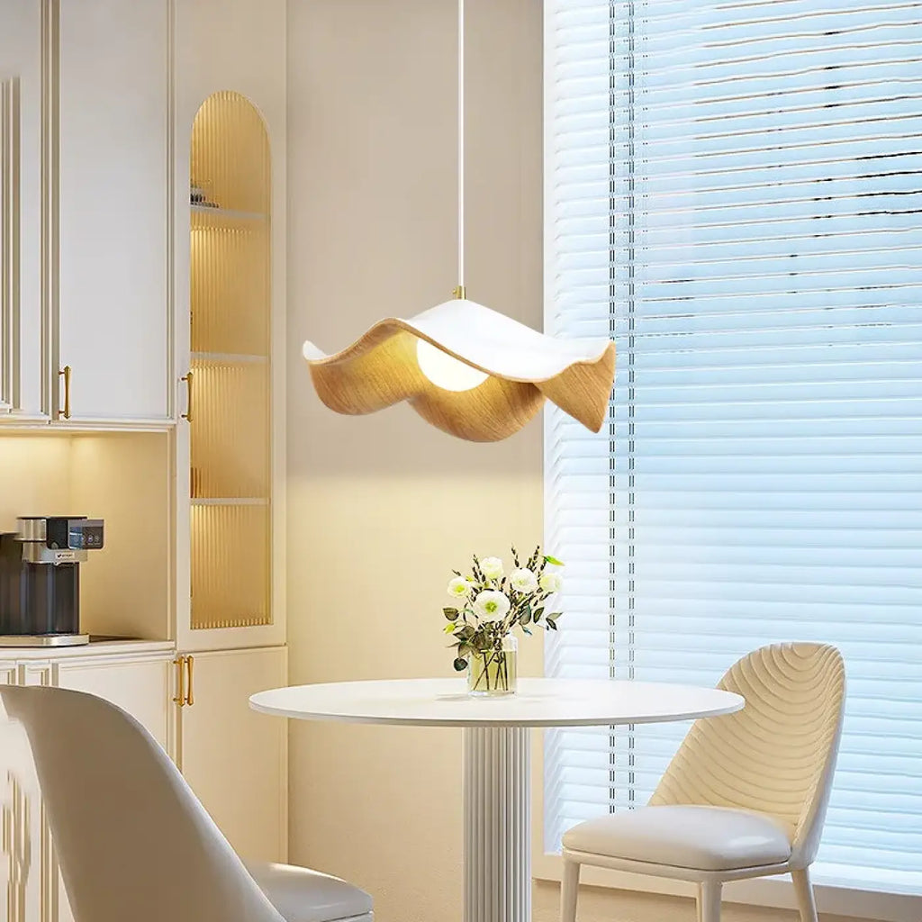 Suspension en bois ondulé moderne, blanche ou noire, blanc
