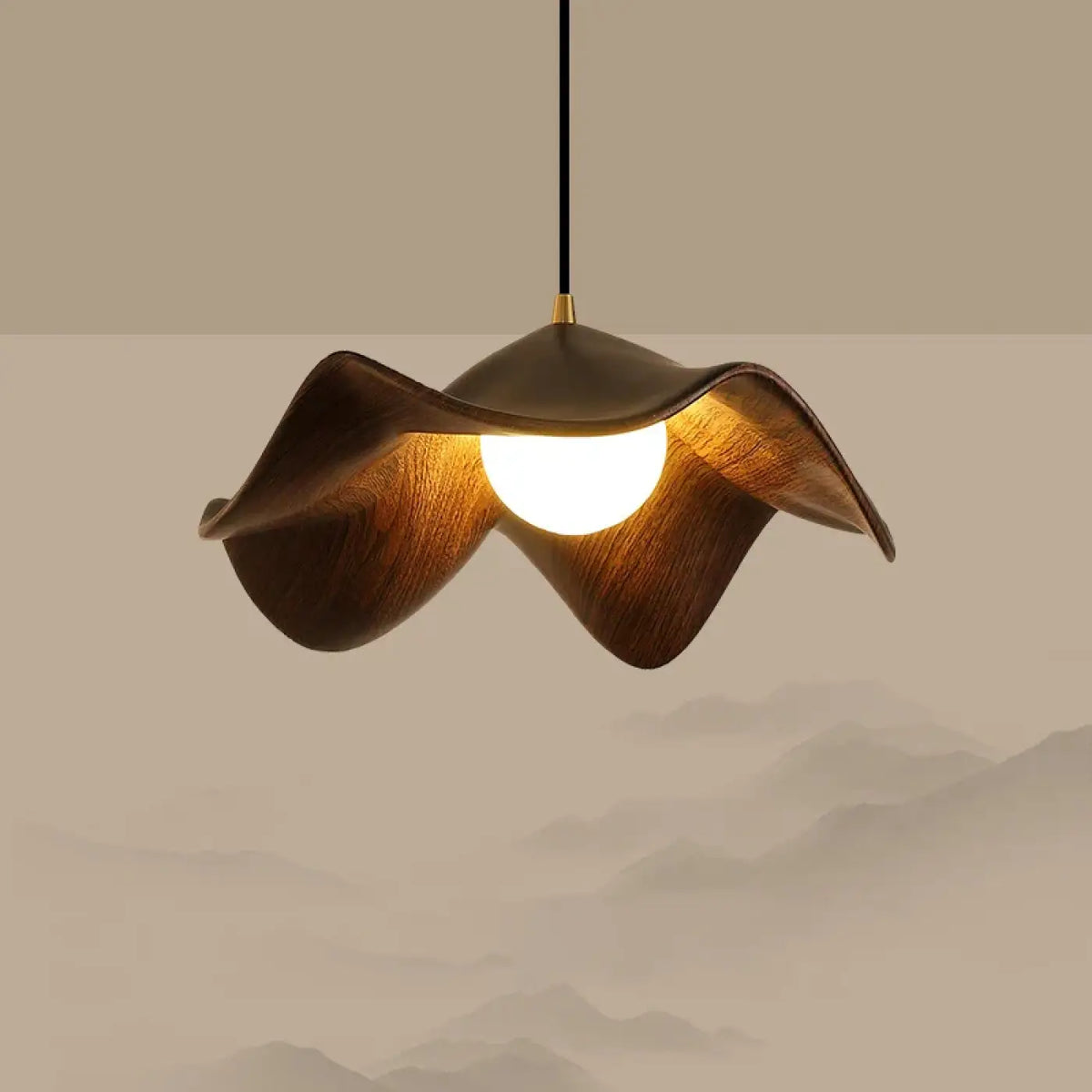 Suspension en bois ondulé moderne, blanche ou noire, noir