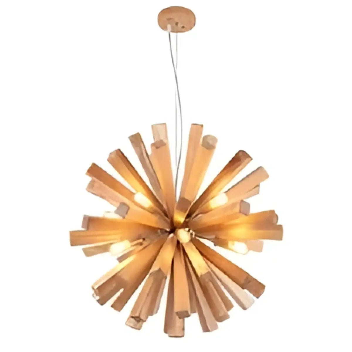 Suspension étoile en bois sculpté, marron ou beige, beige