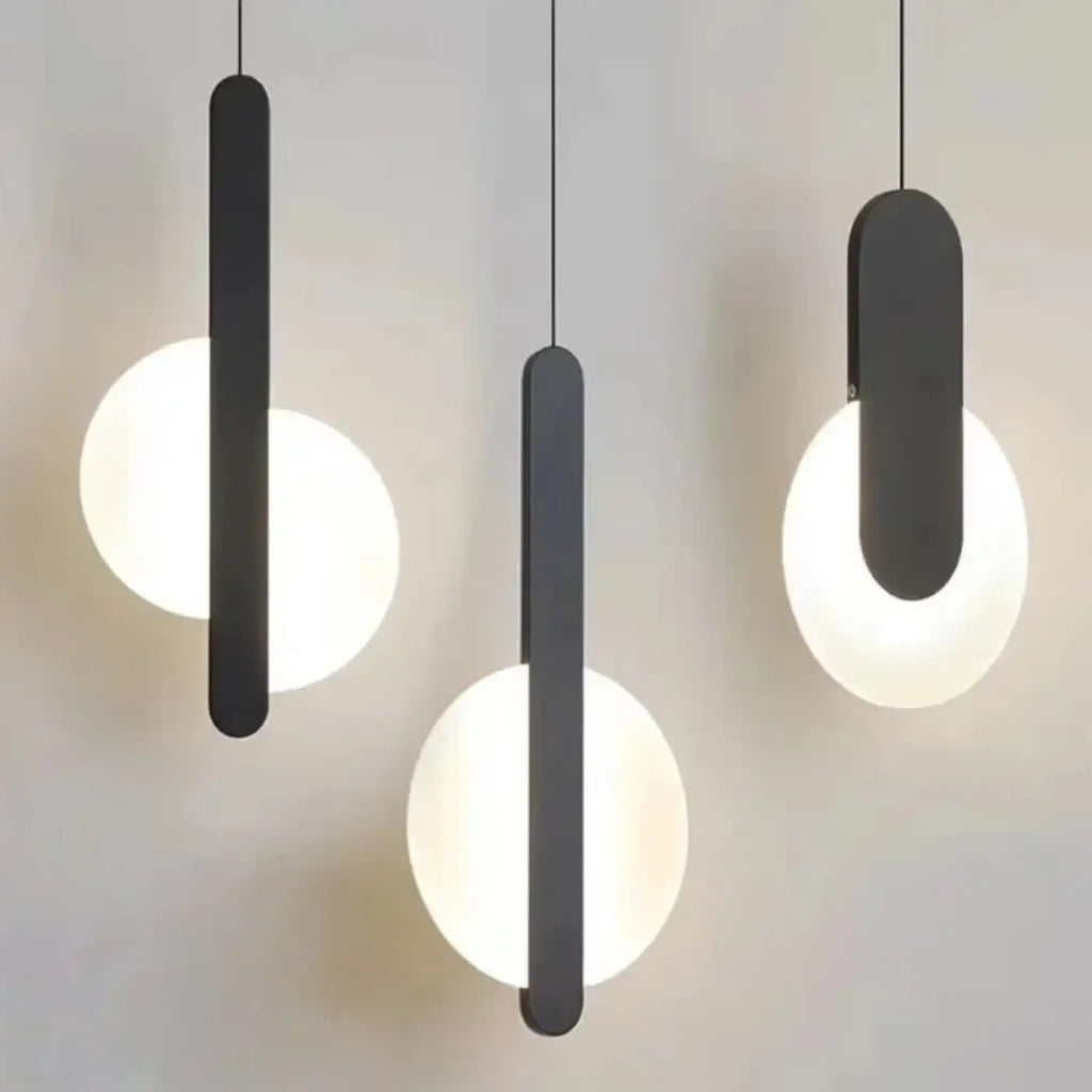 Suspension cercle noir au style moderne, trois modèles