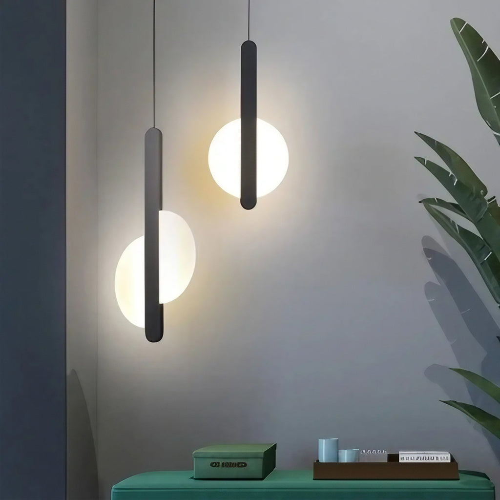 Suspension cercle noir au style moderne, trois modèles