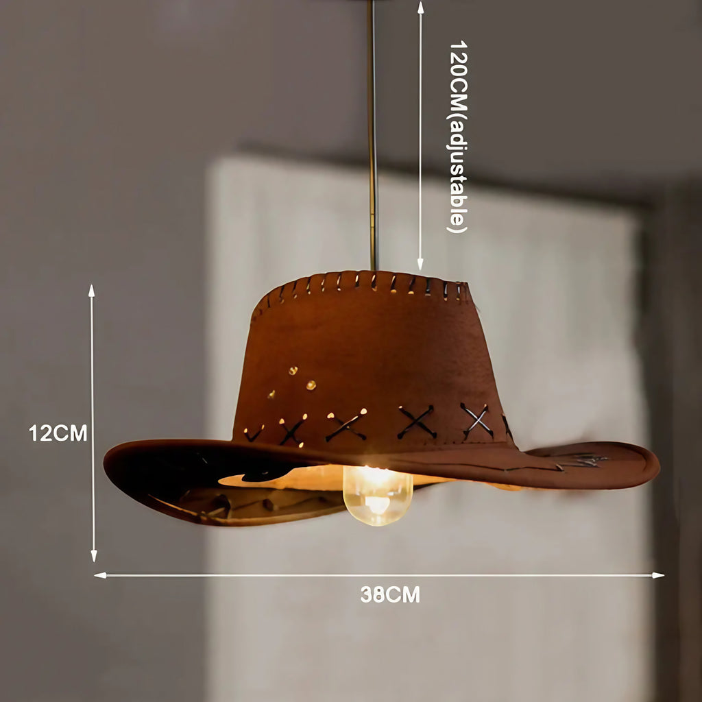 Suspension en forme de chapeau de cowboy, cinq coloris, marron