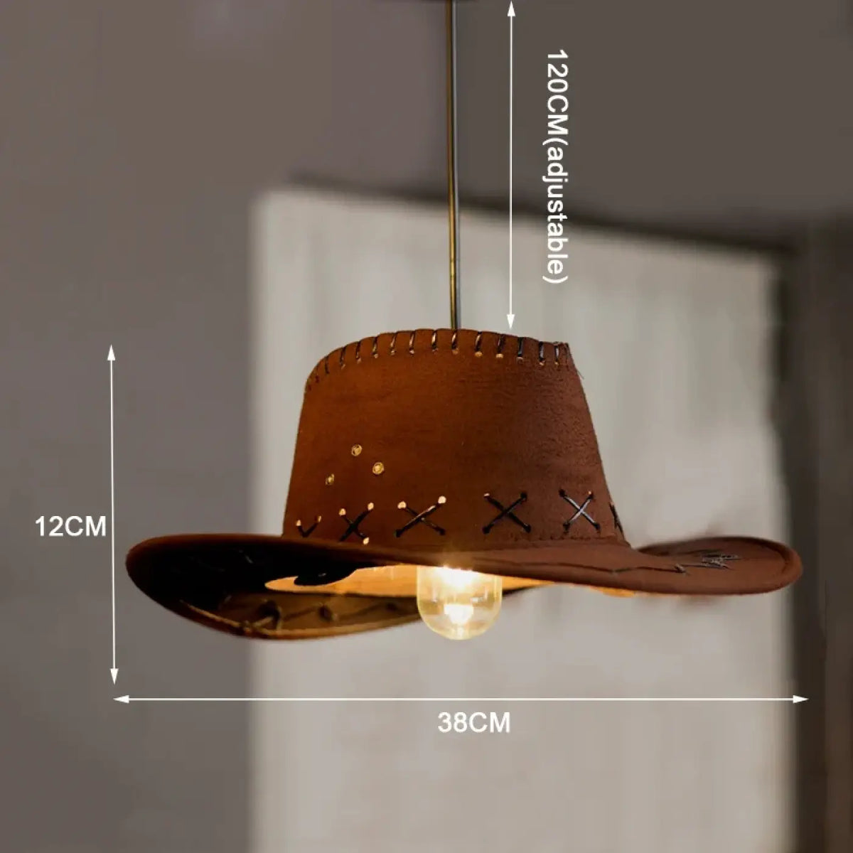 Suspension en forme de chapeau de cowboy, cinq coloris, marron