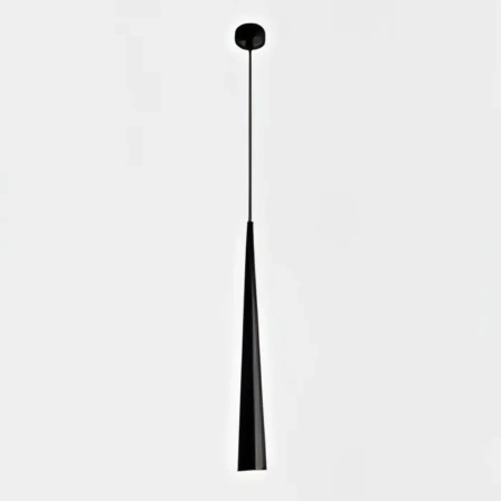 Suspension conique allongée, noir, blanc ou doré, tailles S ou M, noir