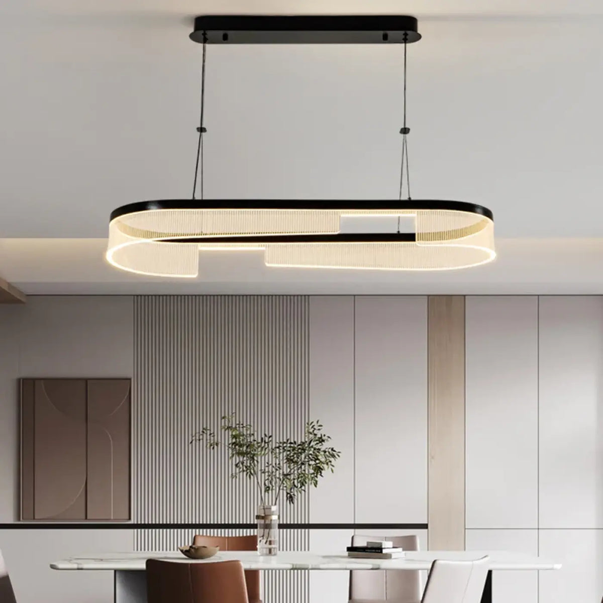 Suspension LED contemporaine, blanc chaud, froid ou réglable