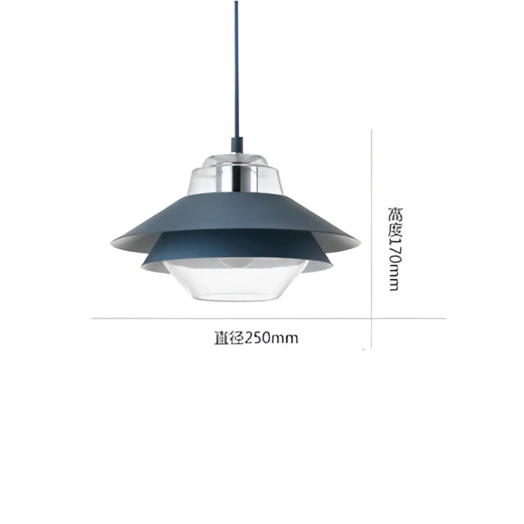Suspension design à double abat-jour coloré, quatre coloris