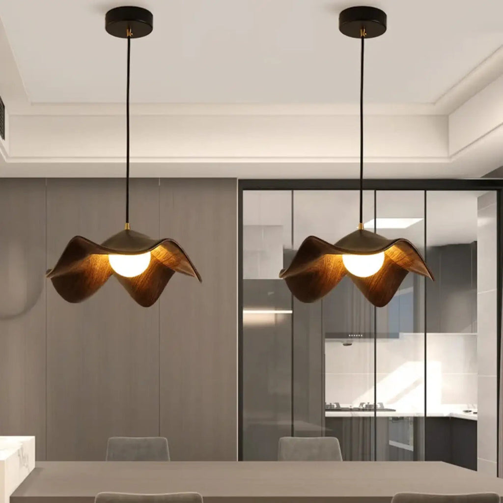 Suspension en bois ondulé moderne, blanche ou noire
