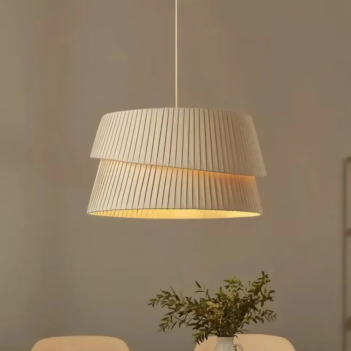 Suspension en lin plissé, ligne minimaliste, tailles S, M ou L