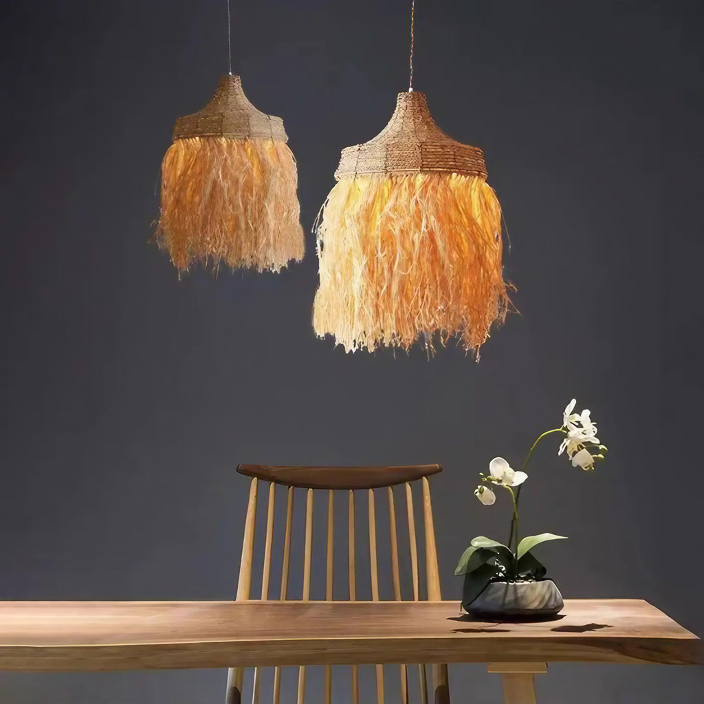 Suspension en rotin naturel tissé, quatre tailles de S à XL