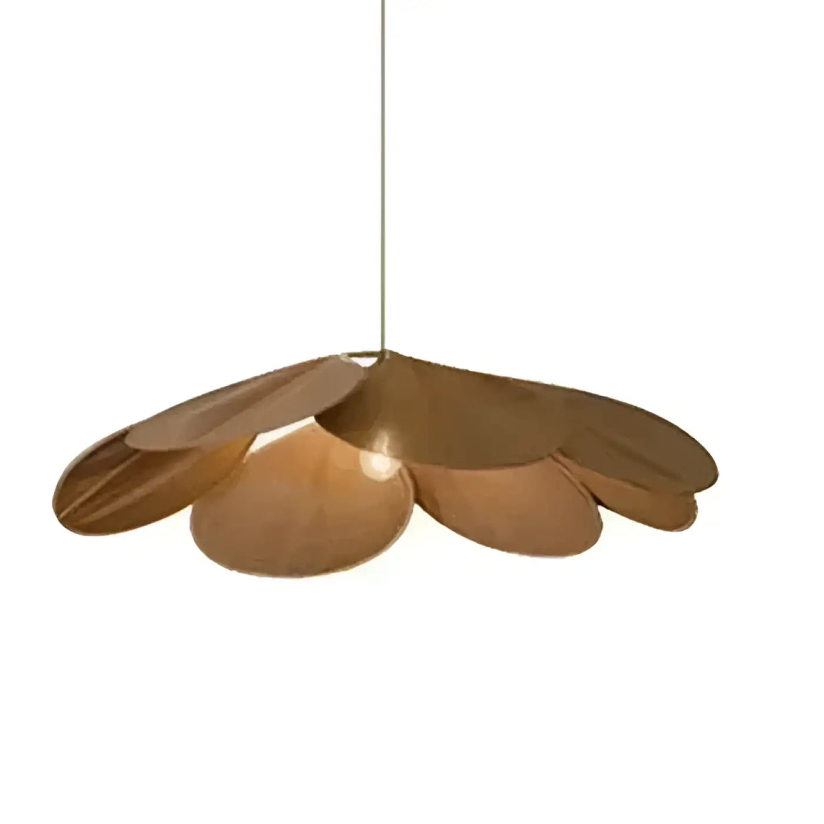 Suspension florale à pétales et laiton, quatre coloris, S à L, marron