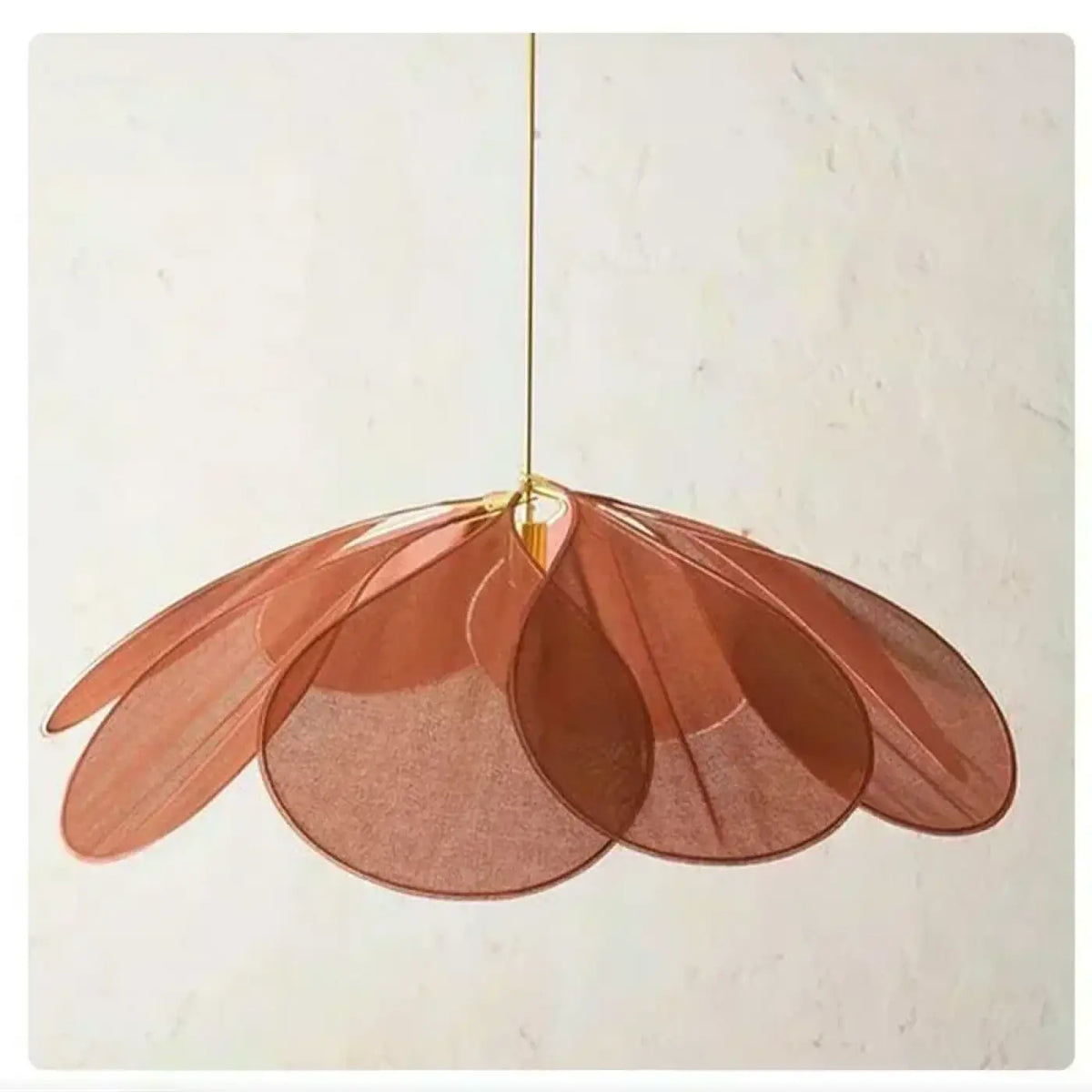 Suspension florale à pétales et laiton, quatre coloris, S à L, rose