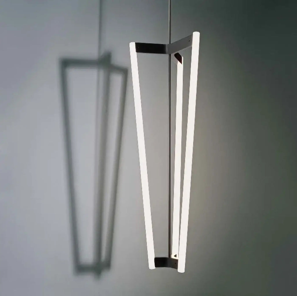 Suspension géométrique élancée, blanc, doré ou noir, tailles S ou M, blanc
