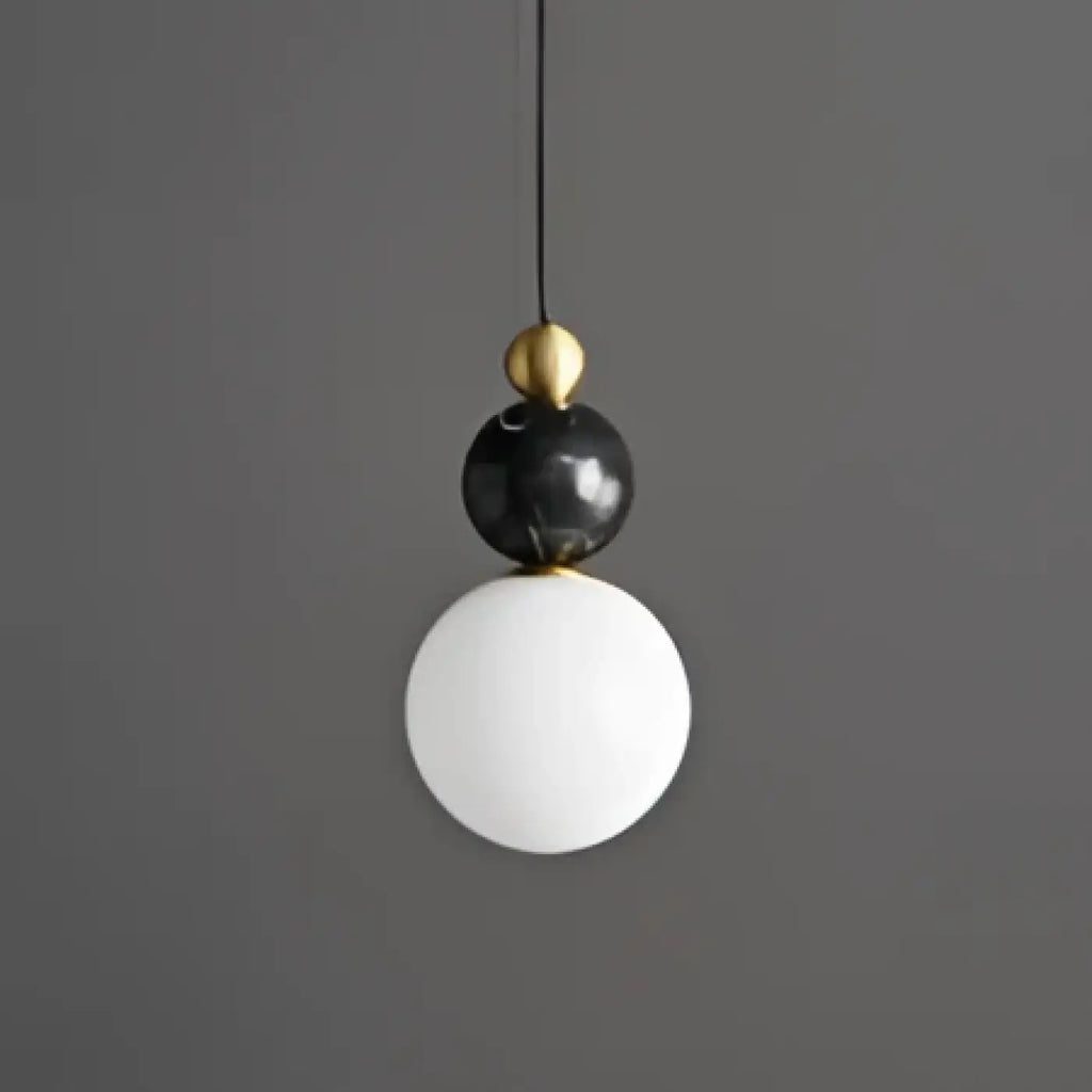Suspension design à globe lumineux, noir ou vert, noir