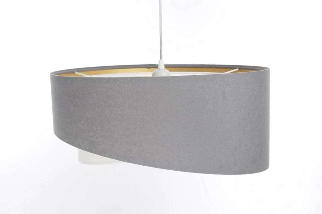 Suspension gris et blanc aux reflets dorés, style contemporain