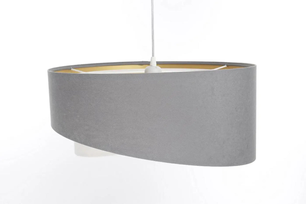 Suspension gris et blanc aux reflets dorés, style contemporain