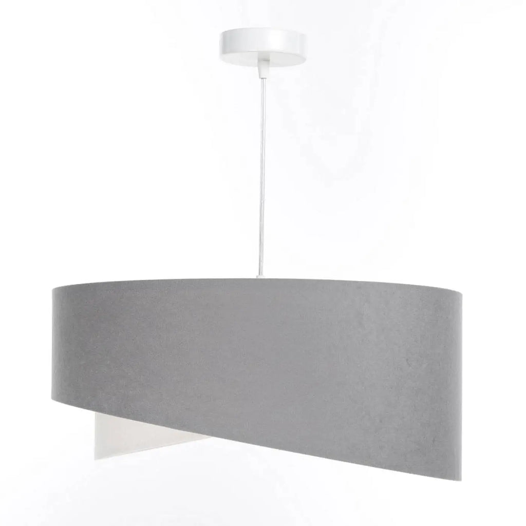 Suspension gris et blanc aux reflets dorés, style contemporain
