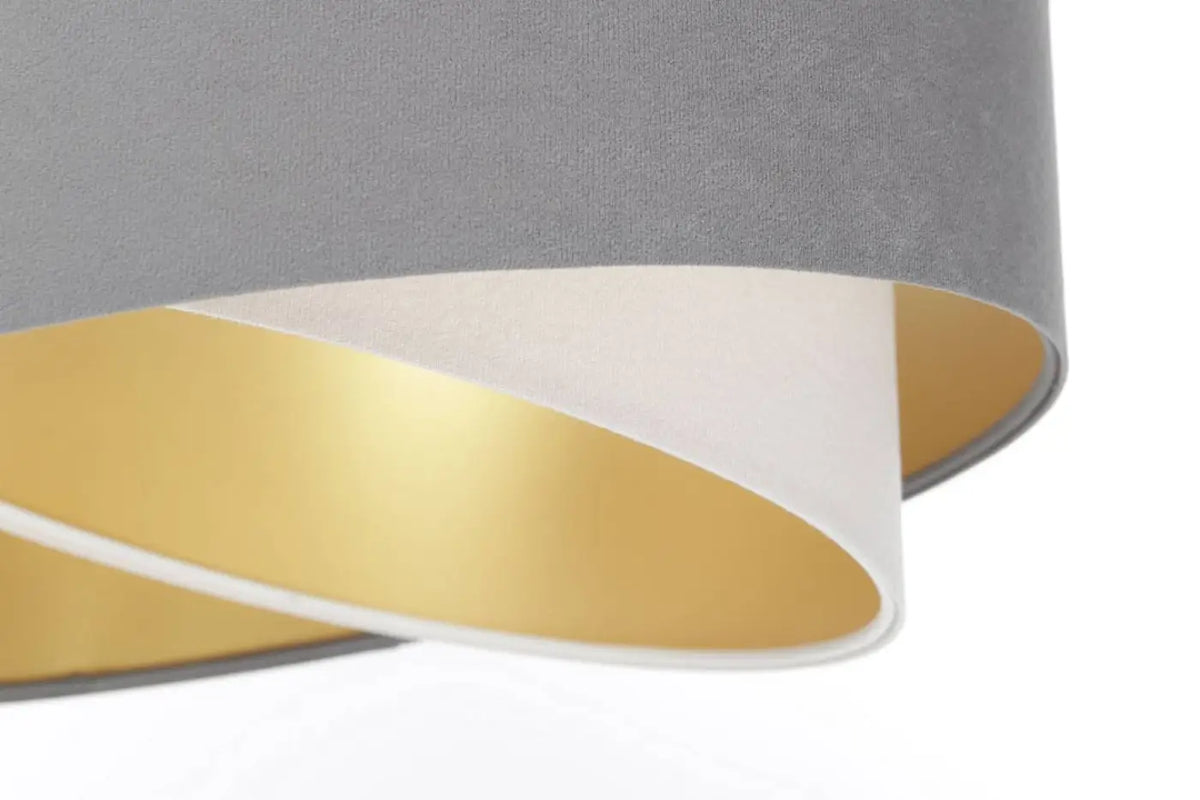 Suspension gris et blanc aux reflets dorés, style contemporain