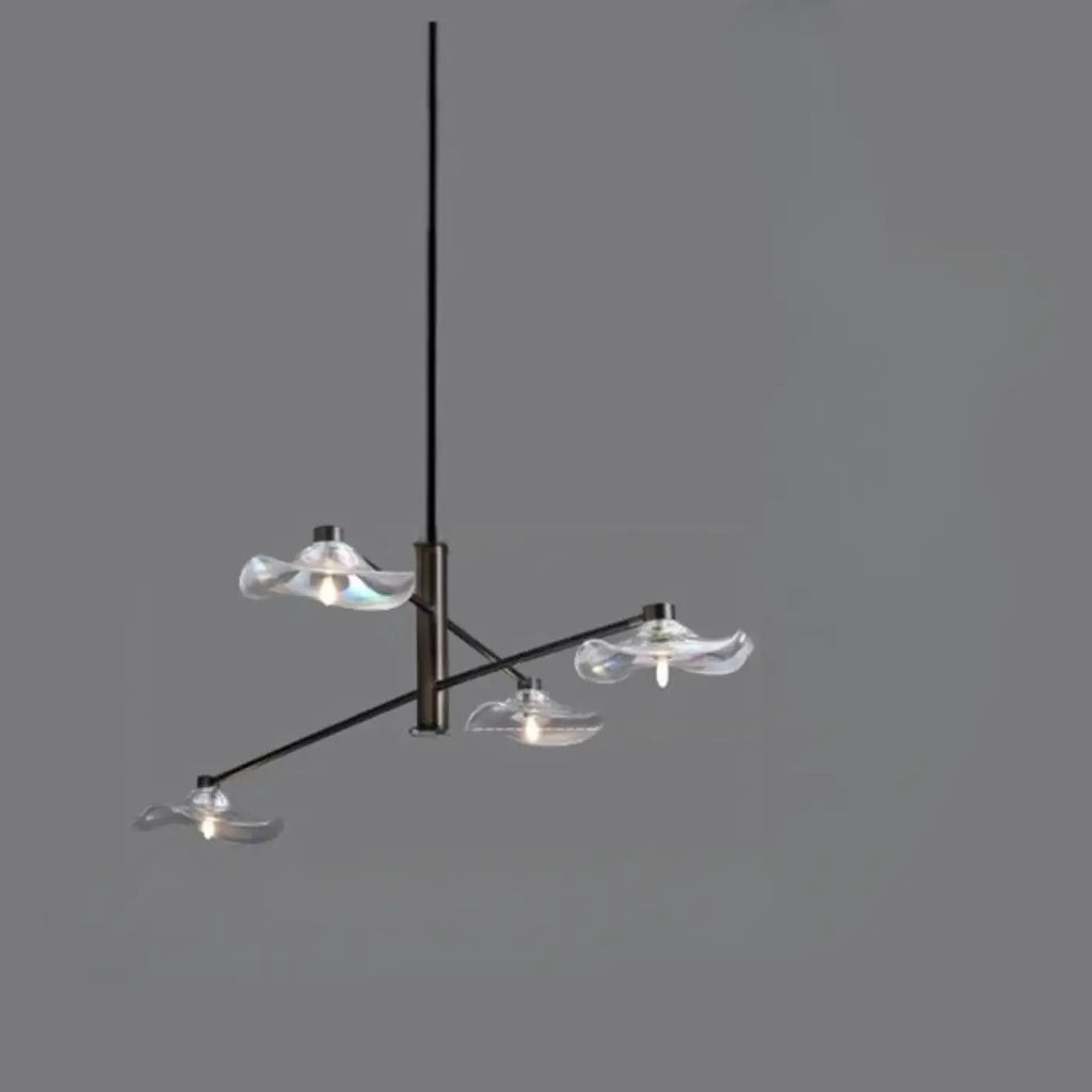 Suspension à pétales de verre, quatre coloris, tailles S à L, blanc