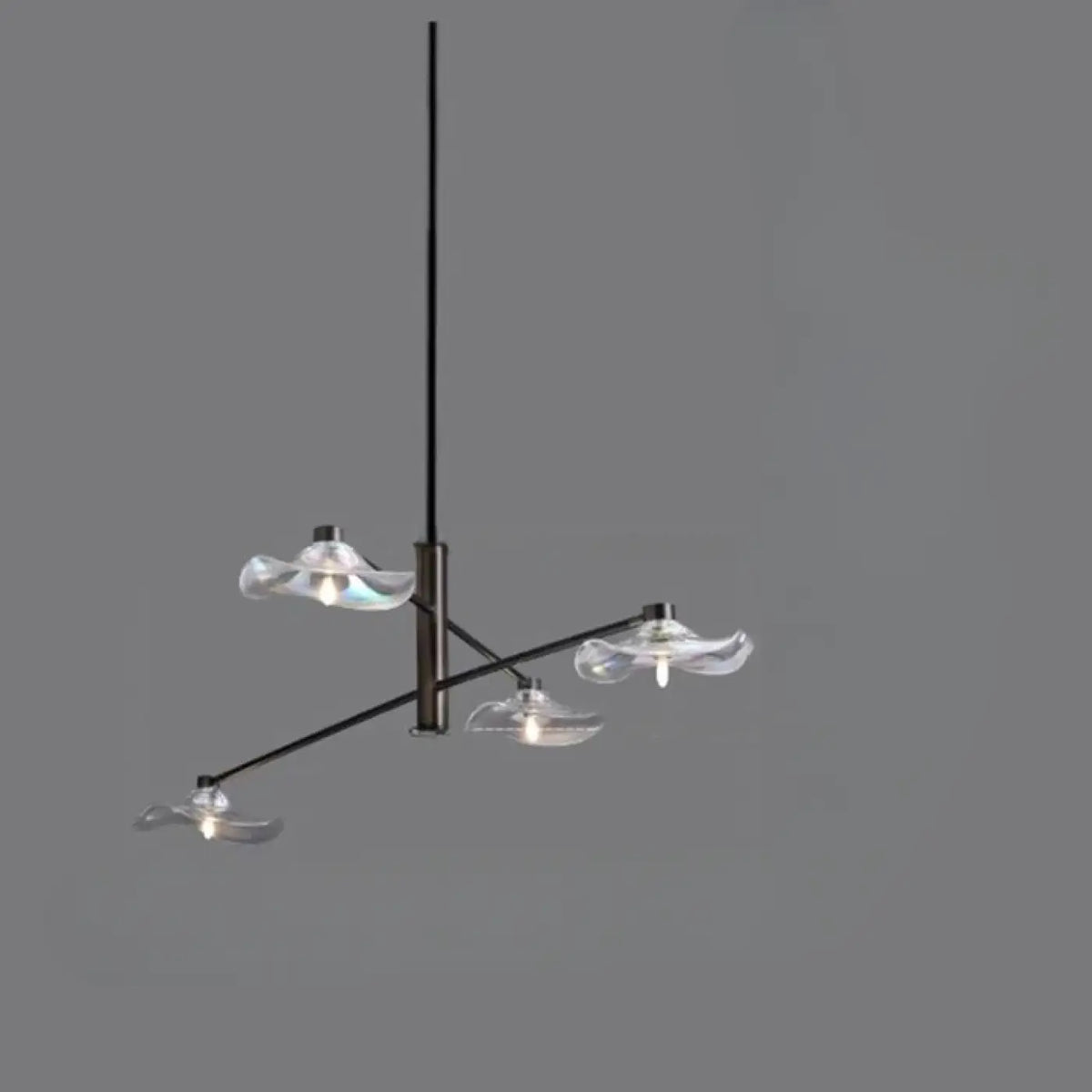 Suspension à pétales de verre, quatre coloris, tailles S à L, blanc