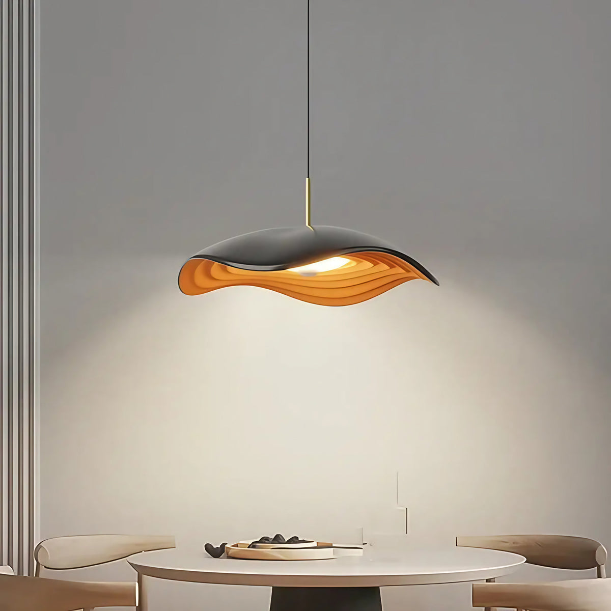 Suspension pour cuisine, noire, blanche ou orange, lumière réglable, noir