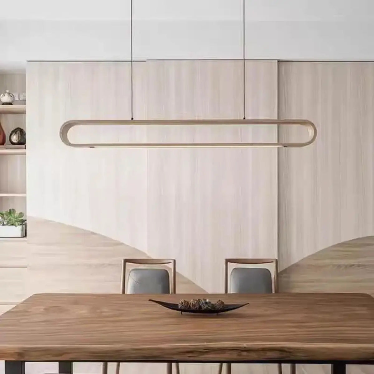 Suspension linéaire en bois naturel, tailles S et M