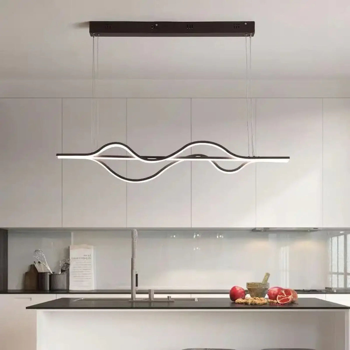 Suspension linéaire ondulée pour table à manger, tailles S et M