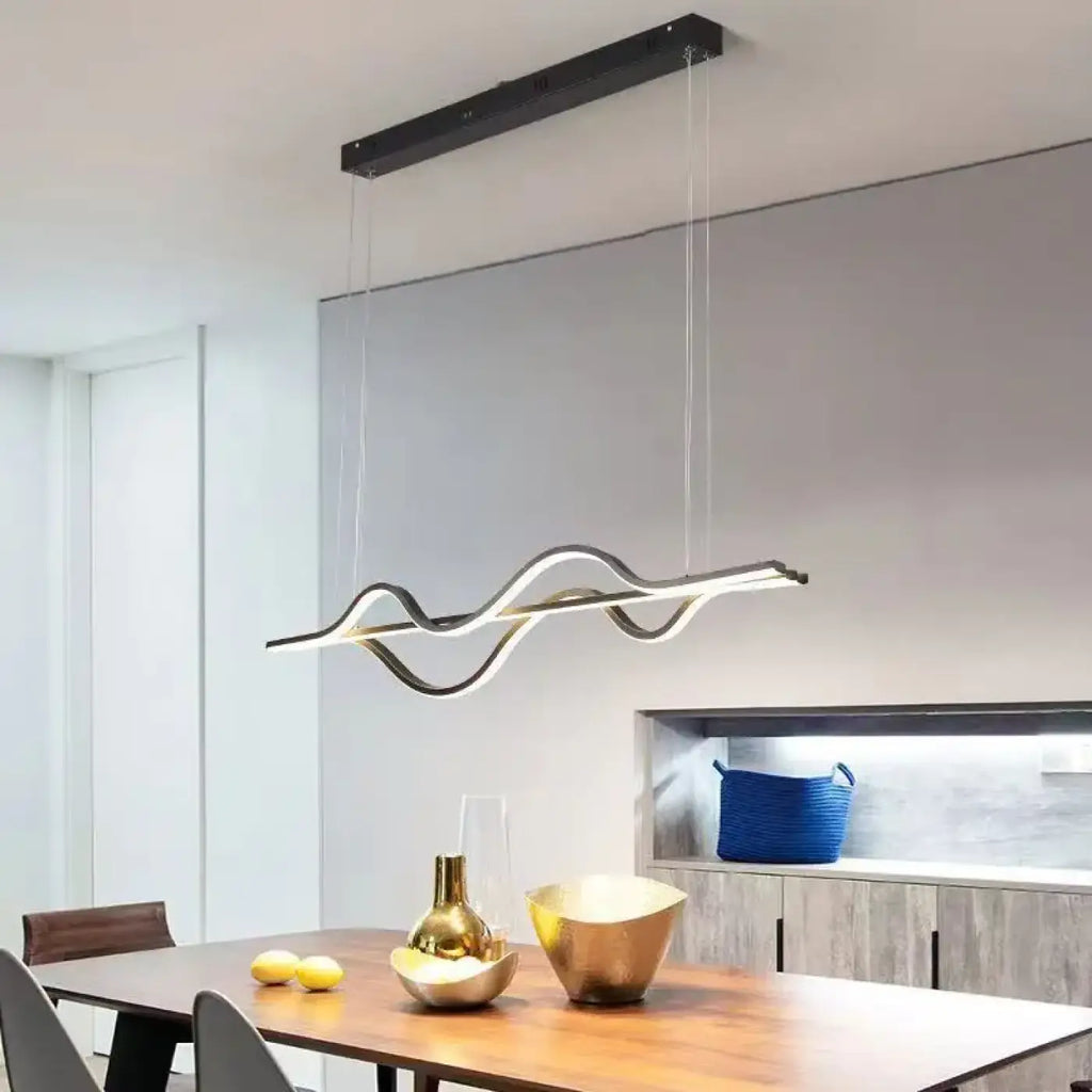 Suspension linéaire ondulée pour table à manger, tailles S et M