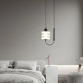 Suspension minimaliste en verre blanc