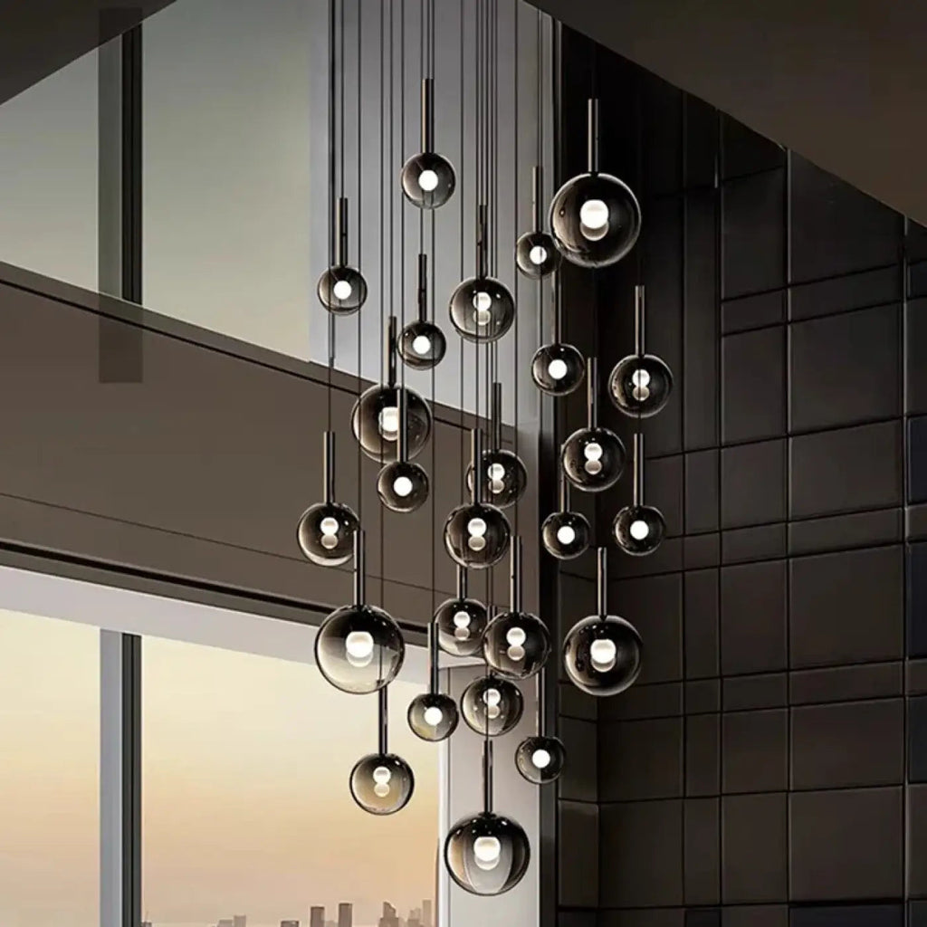 Suspension moderne à bulles lumineuses, tailles S à XL