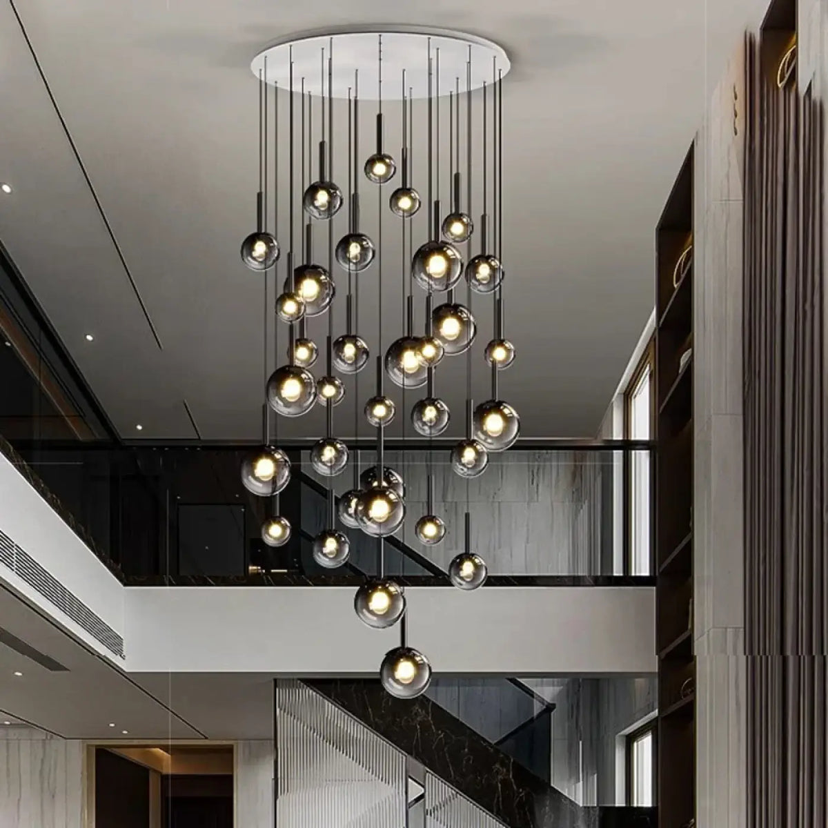 Suspension moderne à bulles lumineuses, tailles S à XL