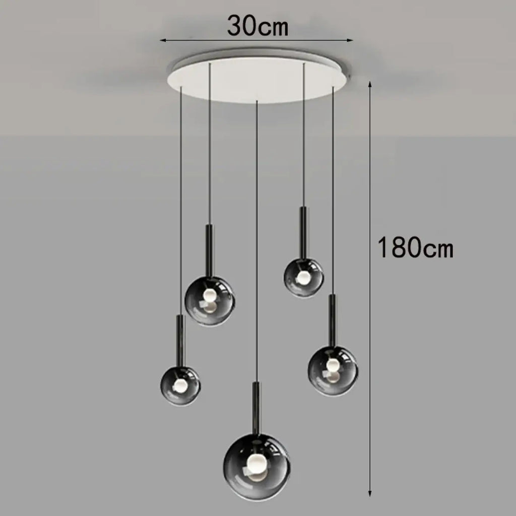Suspension moderne à bulles lumineuses, tailles S à XL