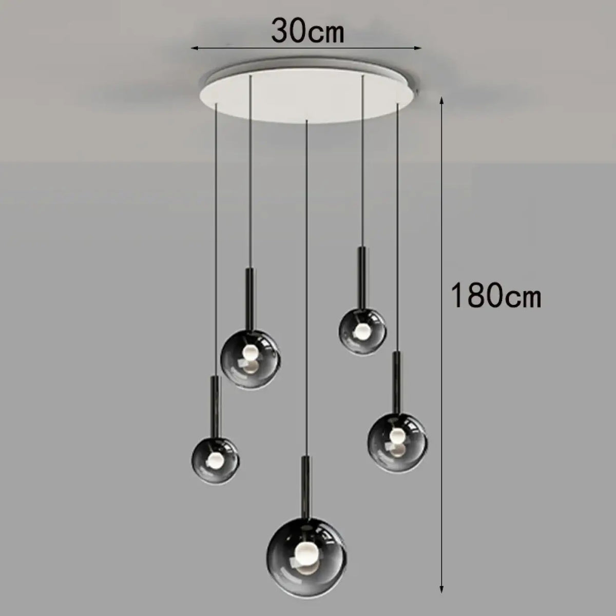 Suspension moderne à bulles lumineuses, tailles S à XL