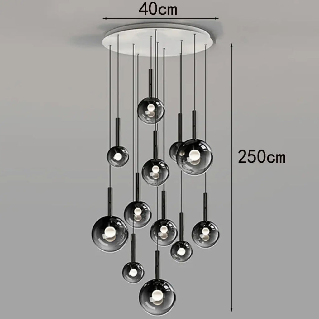 Suspension moderne à bulles lumineuses, tailles S à XL