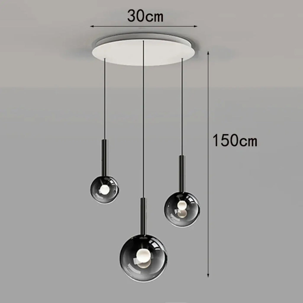 Suspension moderne à bulles lumineuses, tailles S à XL