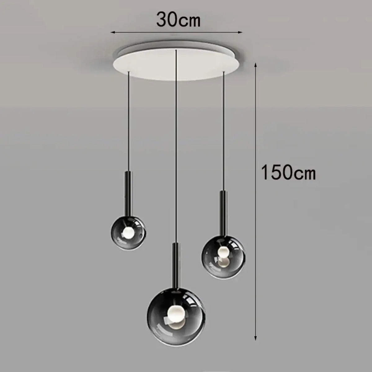 Suspension moderne à bulles lumineuses, tailles S à XL