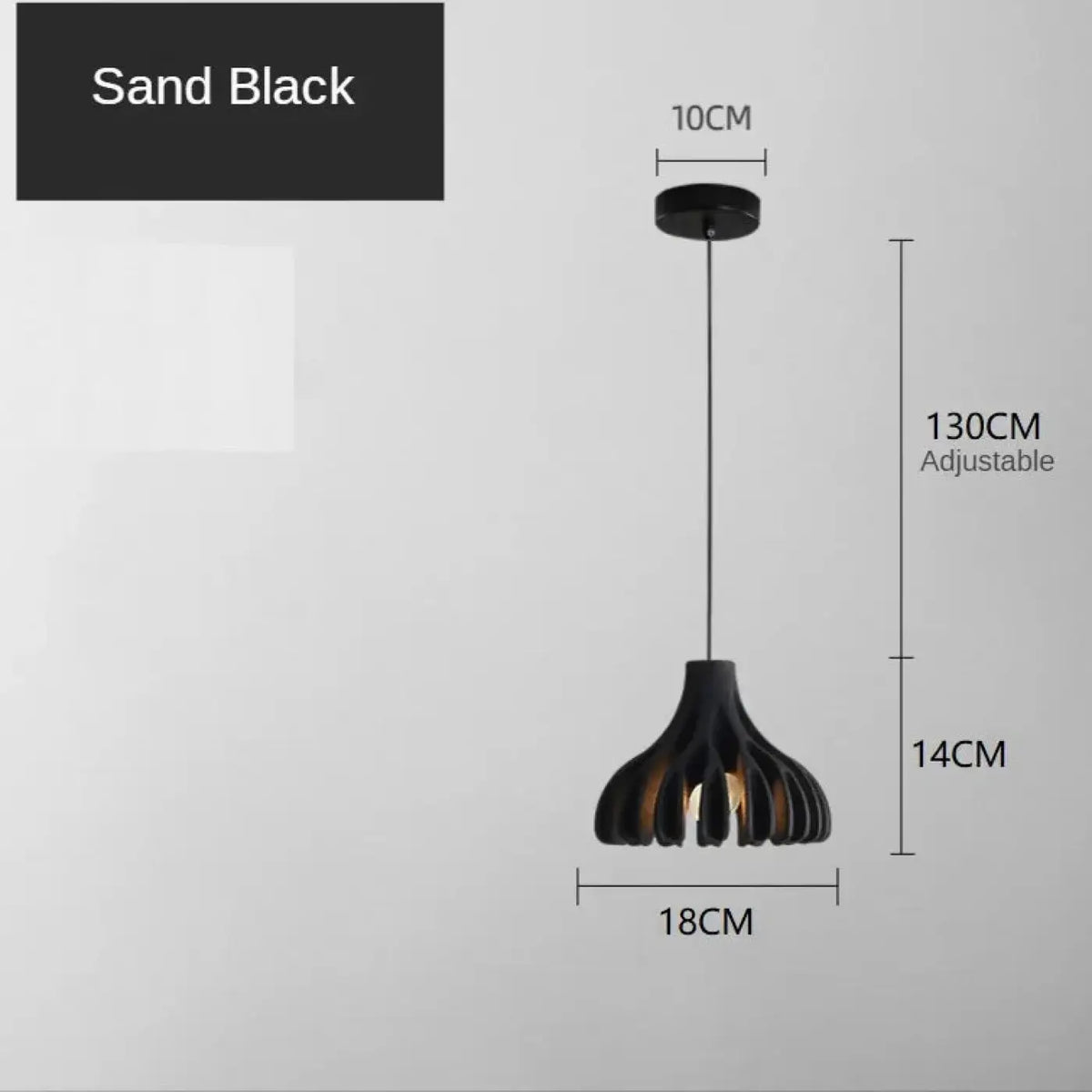 Suspension LED design moderne, cinq coloris, noir