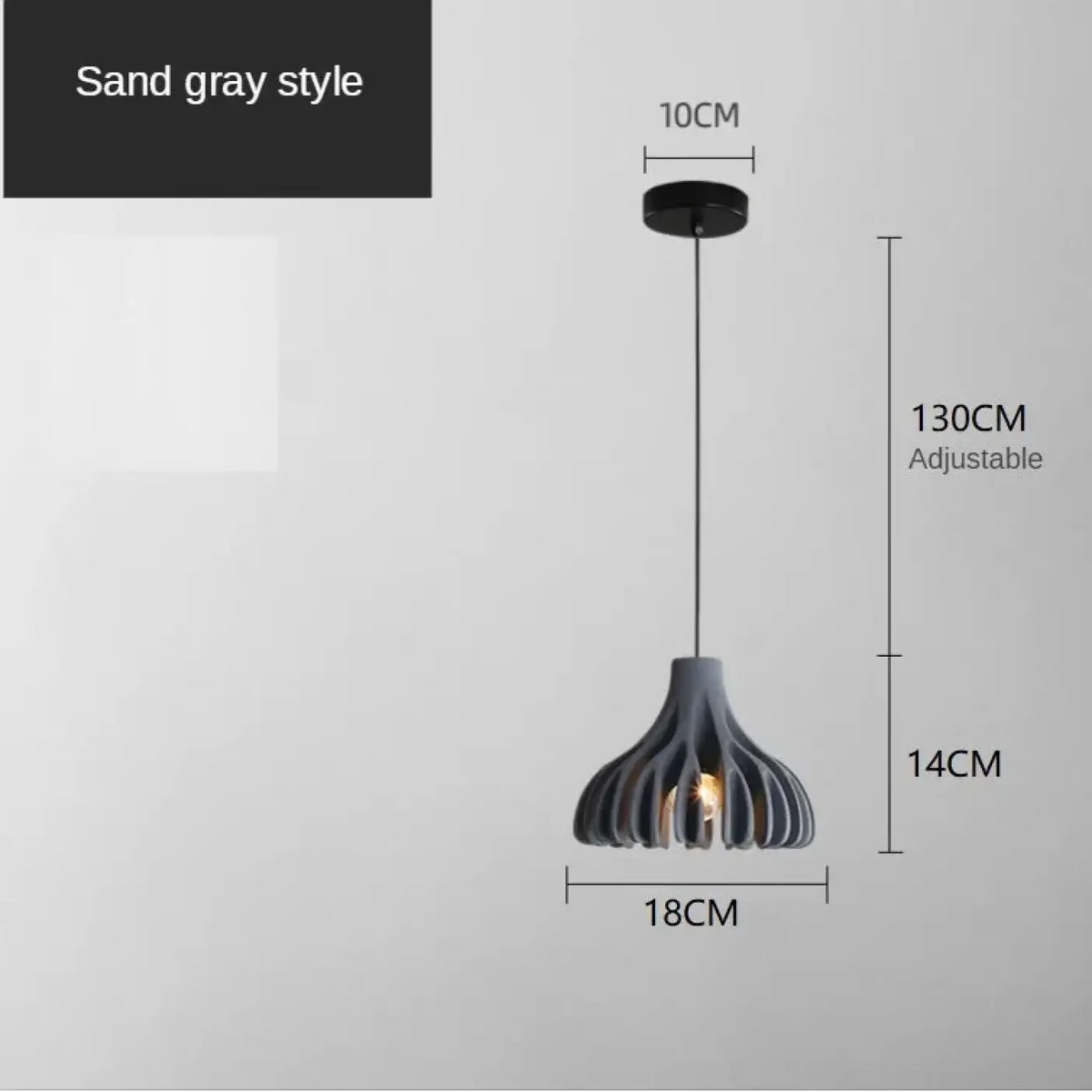 Suspension LED design moderne, cinq coloris, gris