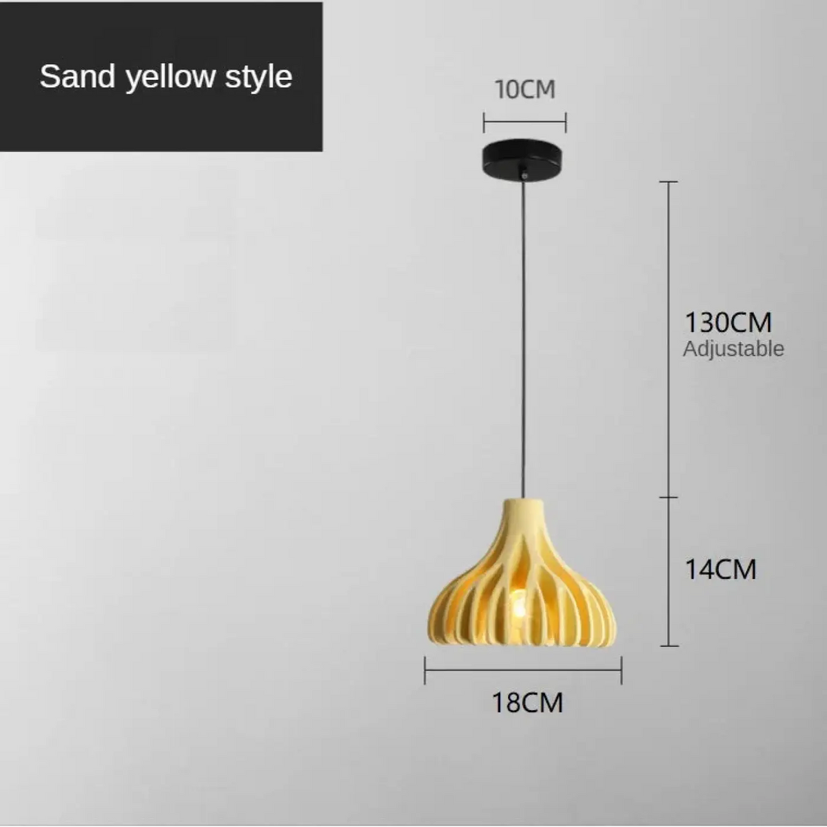 Suspension LED design moderne, cinq coloris, jaune