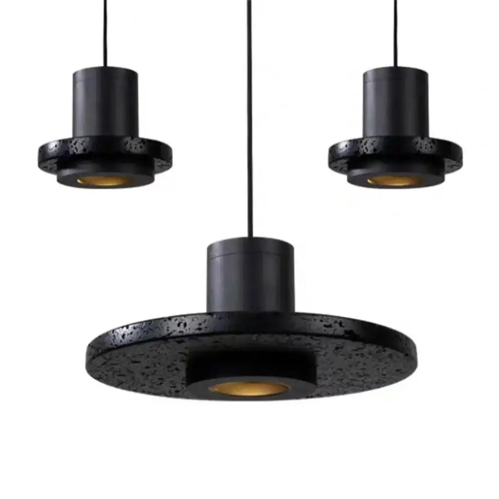 Suspension moderne en métal noir, tailles S, M ou L
