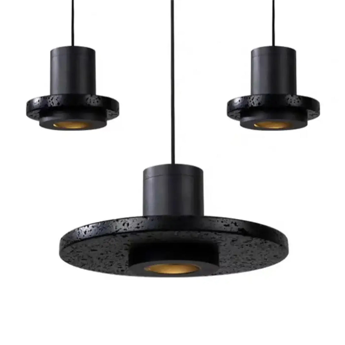 Suspension moderne en métal noir, tailles S, M ou L