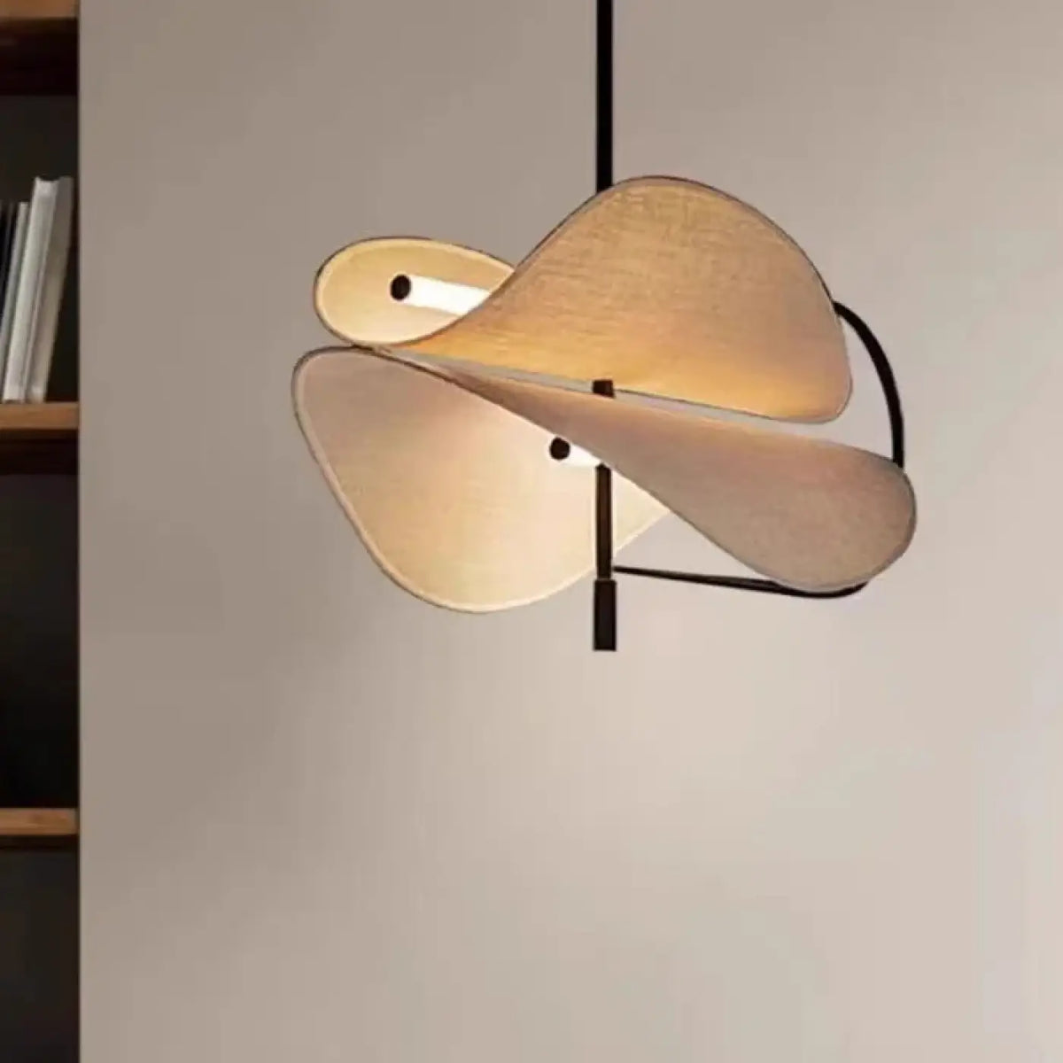 Suspension moderne en tissu beige, blanc chaud ou froid
