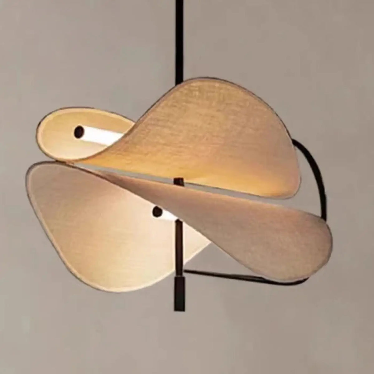 Suspension moderne en tissu beige, blanc chaud ou froid