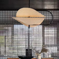 Suspension moderne en tissu beige, blanc chaud ou froid