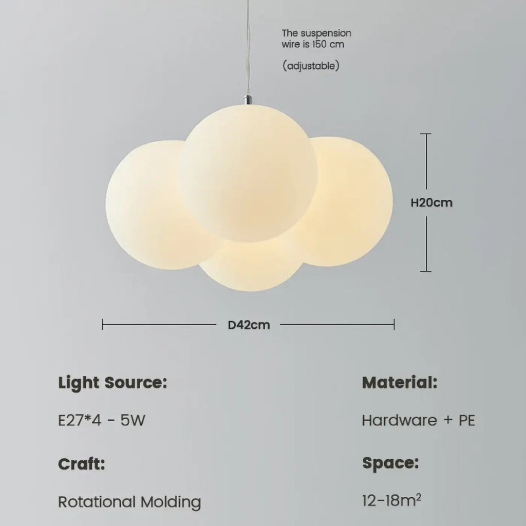 Suspension en PE blanc et métal, tailles S et M