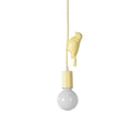 Suspension perroquet en métal peint, jaune, vert ou violet, jaune