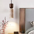 Suspension design en pierre naturelle et bois, marron ou beige, marron