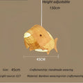 Suspension en osier en forme de poisson, tailles S, M ou L